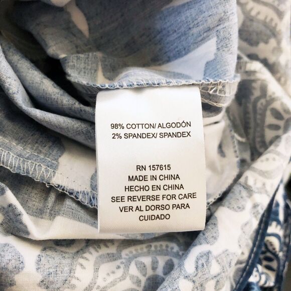 NWOT Joie Floral Puff Sleeve Shirt Dress (16) Blue & White Belted Fit & Flare - Picture 12 of 16